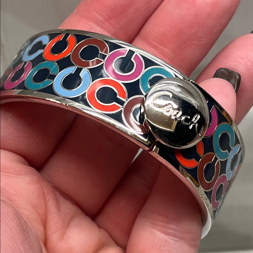 Coach Enamel Hinged Bangle Euc - image 4